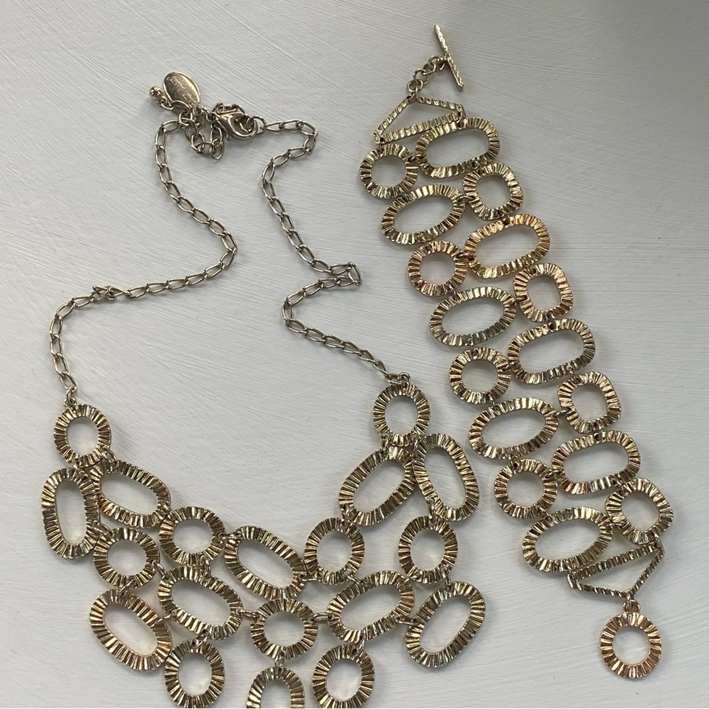 White House Black Market Gold Necklace with Matching Bracelet.
